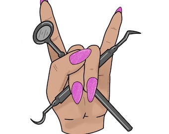 Dental Hygienist Sticker: Rock On, Dental Gift