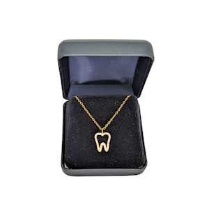 Sparkly Tooth Necklace: Gold Plated Dental Gift