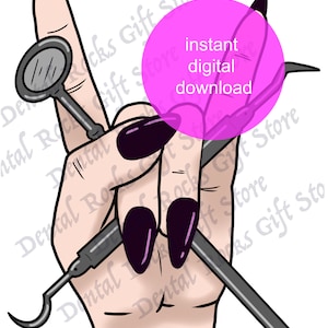 Rock & Roll Dental Art: Female Hand with Tools (Digital Download)