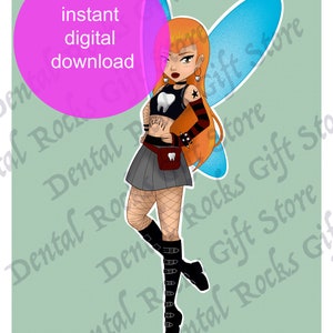 Modern Female Tooth Fairy Art: Dentist Office Decor (Digital Download)