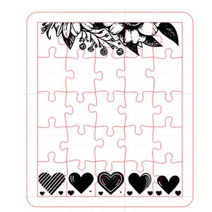 Puzzel rechthoekig met lijst 25 stukjes /blanco/zonder tekst/laserbestand **SVG**/voor de huwelijksverjaardag/als cadeau/bruidsmeisje/verjaardag/liefde