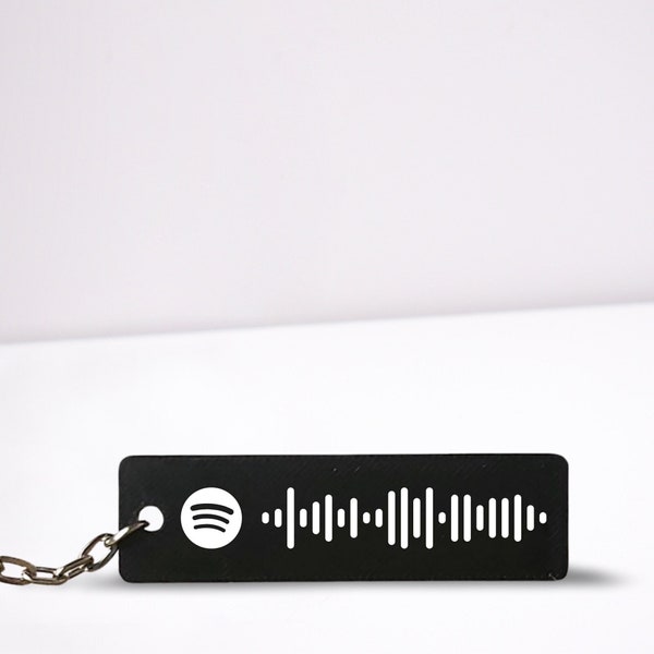 Scannable code music streaming keyring for albums, songs, playlists on the go listening. Perfect for any occasion.