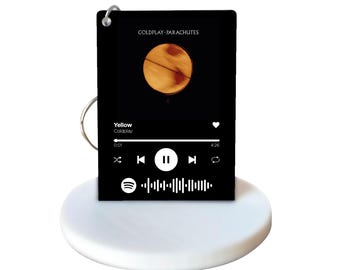 Llavero de Spotify con foto personalizada o llavero con dije para bolso de música con código escaneable