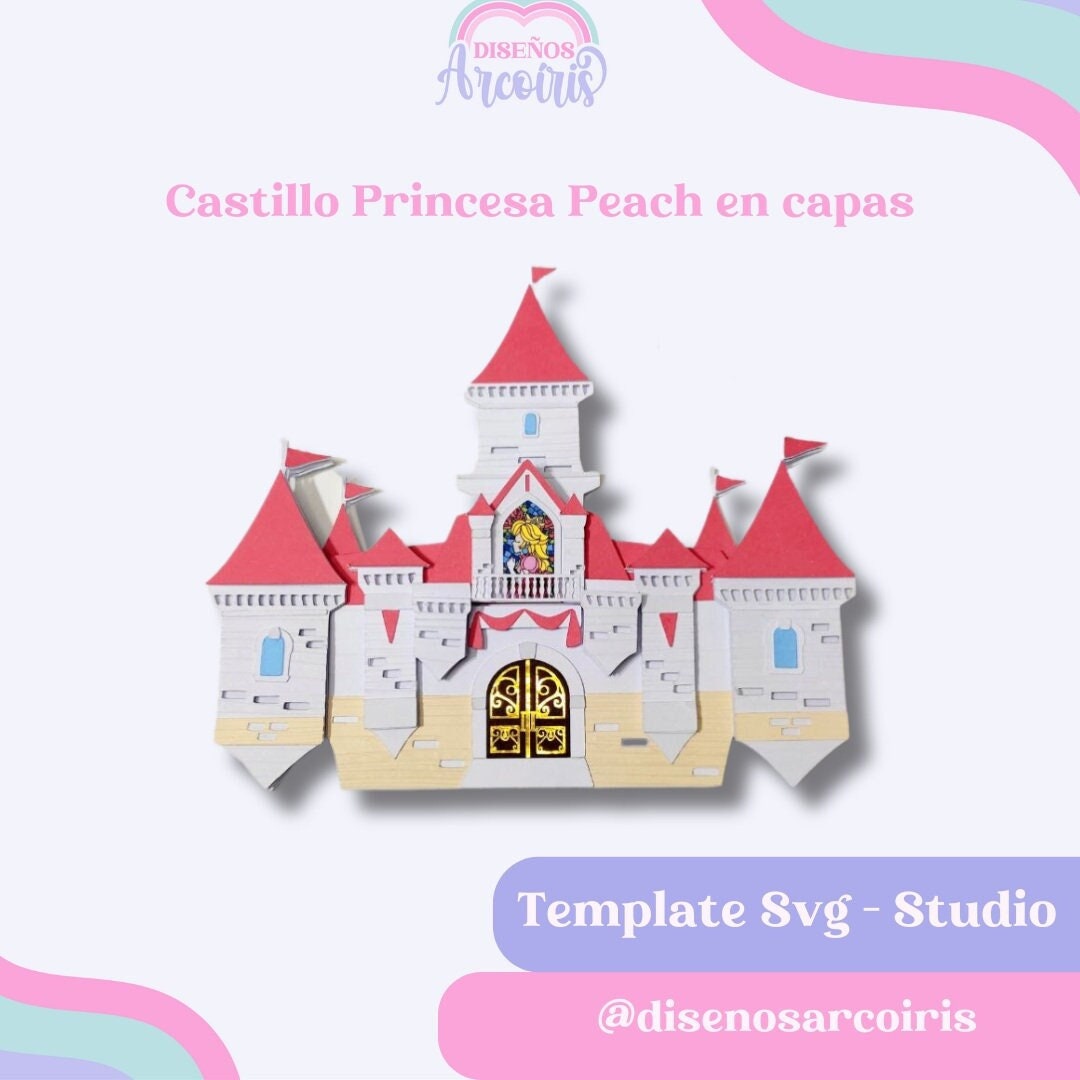 Cake Topper Castle Princess Peach Template Cutting File in 100% ...