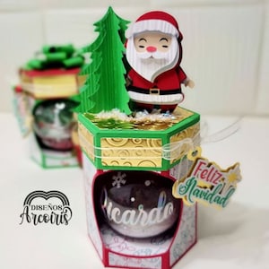 Boîte de modèles pour la silhouette de la sphère de Noël et Cricut