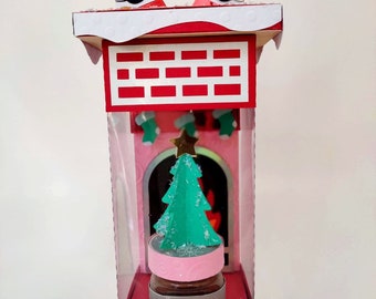 シルエットとクリカット用ミニヌテラクリスマス暖炉用カットファイルボックス