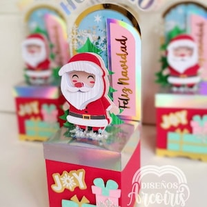 Template Caja Escenario Navideña Silhouette y Cricut