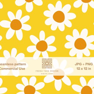 Süße Gänseblümchen Musterdesign Hippie Retro digitales Papier Standard kommerzielle Nutzungslizenz