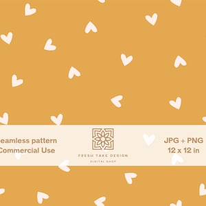 Seamless pattern with cute hearts, nursery digital paper with Standard Commercial Use License