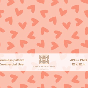Seamless pattern with cute hearts, nursery digital paper with Standard Commercial Use License