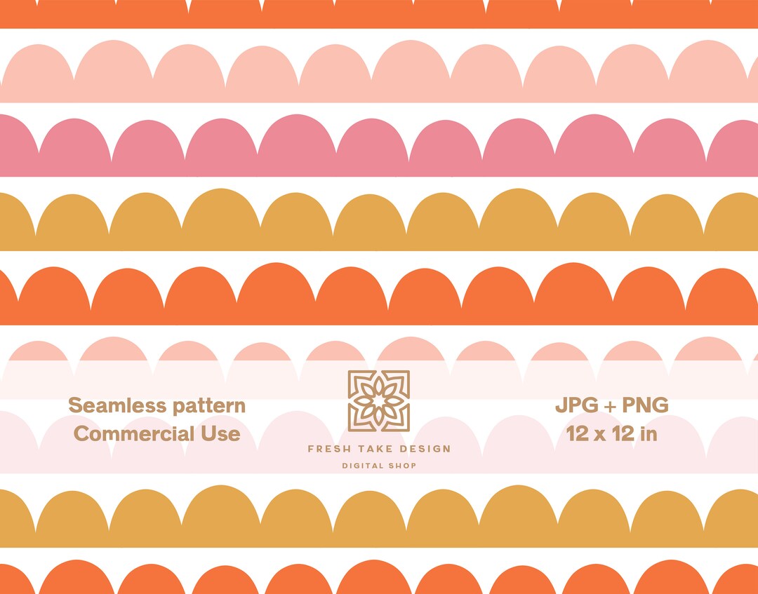 Retro Hippie Waves Seamless Pattern, Groovy 70s Style (digital Download ...