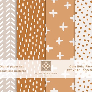 Boho Seamless Patterns: Earth Tone Prints (Digital Download)