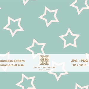 Seamless pattern with beige stars, retro digital paper with Standard Commercial Use License