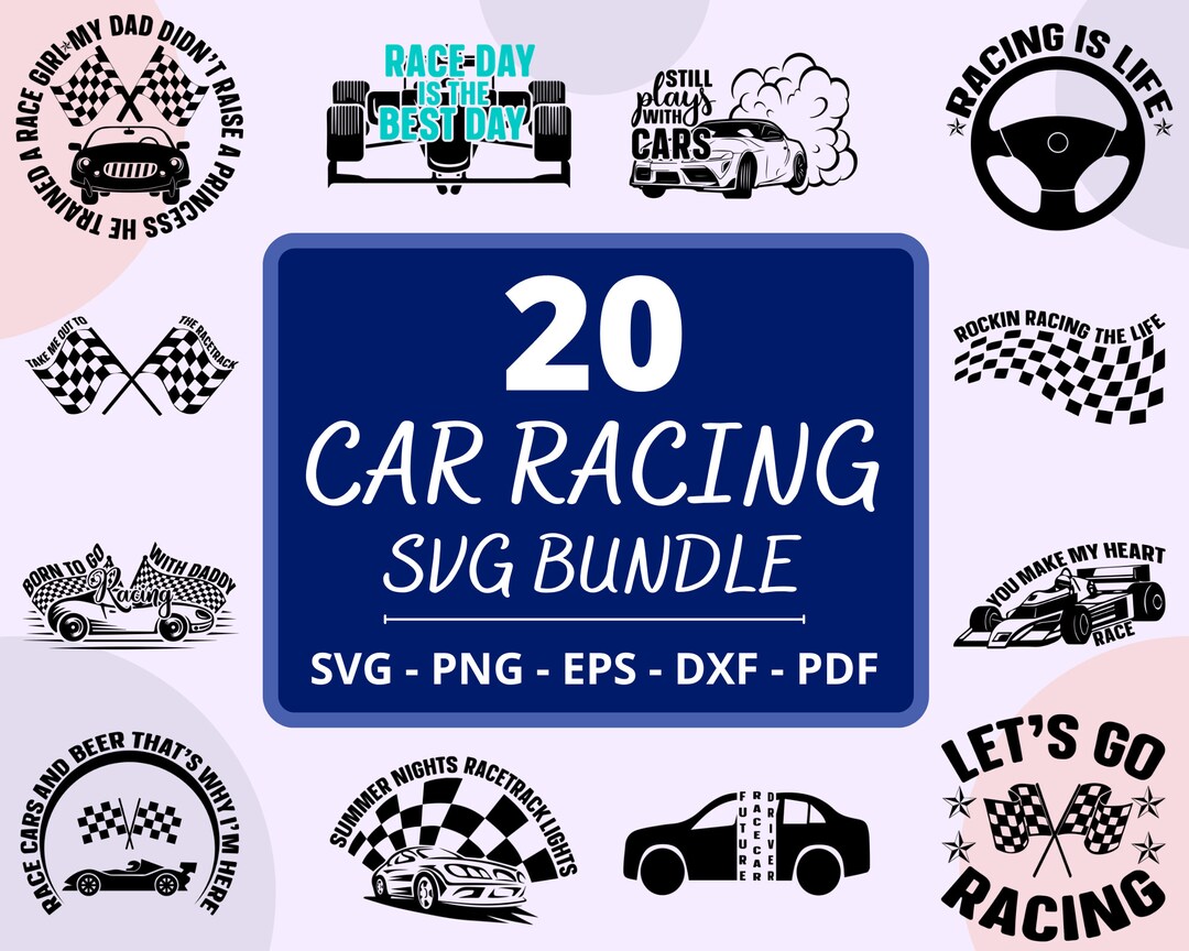 Car Racing SVG Silhouette Cut File Svg File Cutting Racing SVG Bundle