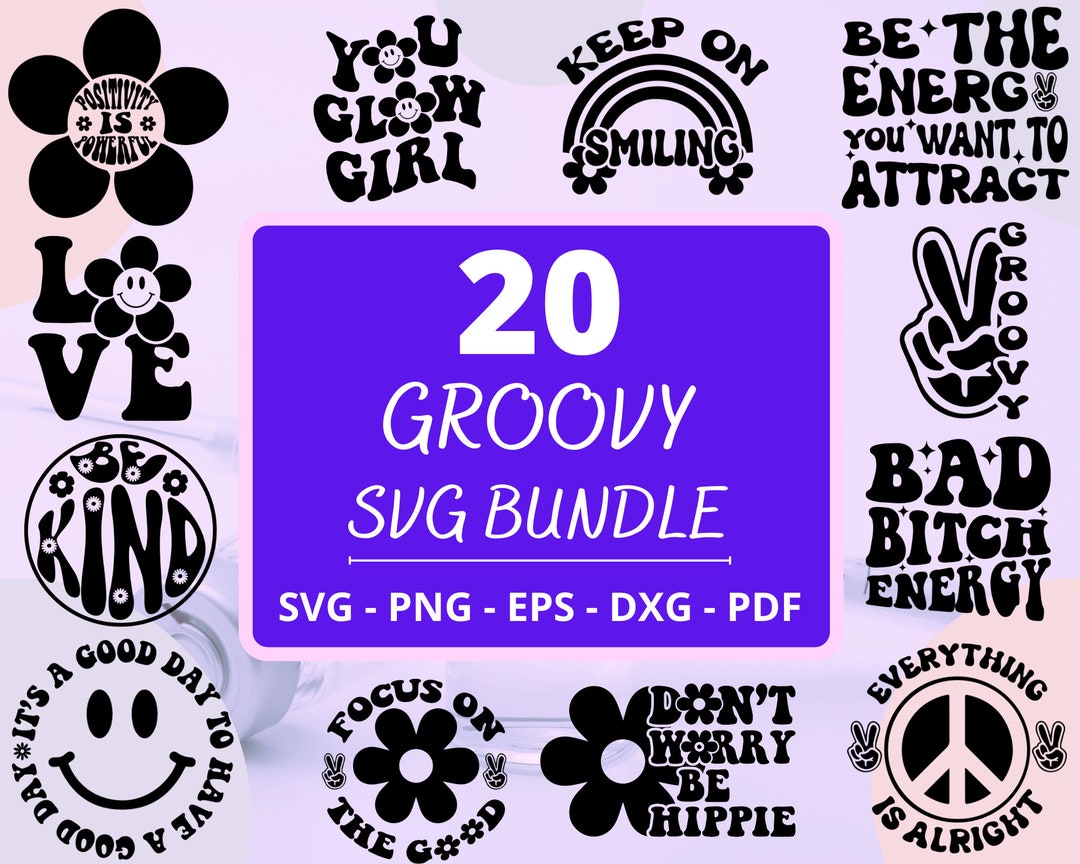 Buy Groovy Svg Bundle Boho Svg Hippie Svg Aesthetic Svg Online in India ...