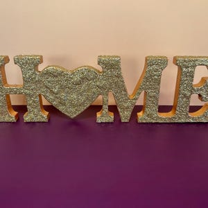 Letrero decorativo para el hogar Decoración brillante Letras decorativas para el hogar Letrero para el hogar de Jesmonite hecho a mano