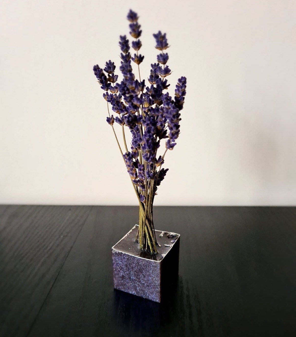 Dried Lavender in Resin Cube Vase Homegrown Dried Lavender Etsy