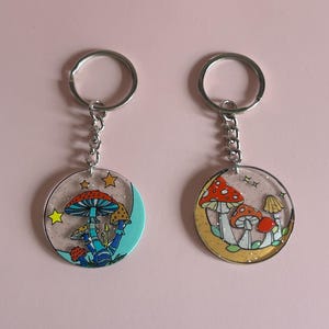 Magic Mushroom Keyring Toadstool Mushrooms Keychain Fairycore Keyring