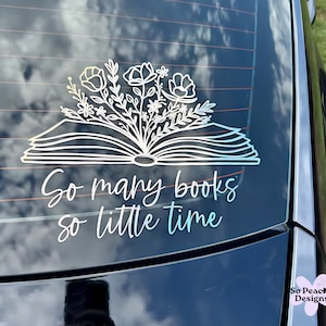 Flowers Decal, Book Decal, Book Lover Decal, Reading Decal, Vinyl Decal, Car Decal, Laptop Decal, Hydroflask Decal, Window Decal