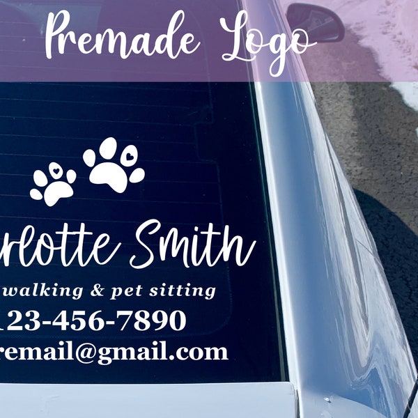 Premade Logo, Dog Walker Decal, Pet Sitting Decal, Custom Business Decal, Pet Sitter Logo, Dog Walker Logo, Premade Logo Decal