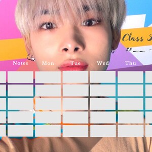Niki Enhypen class schedule. Enhypen timetable. Downloadable print. Gift for Kpop Fan.
