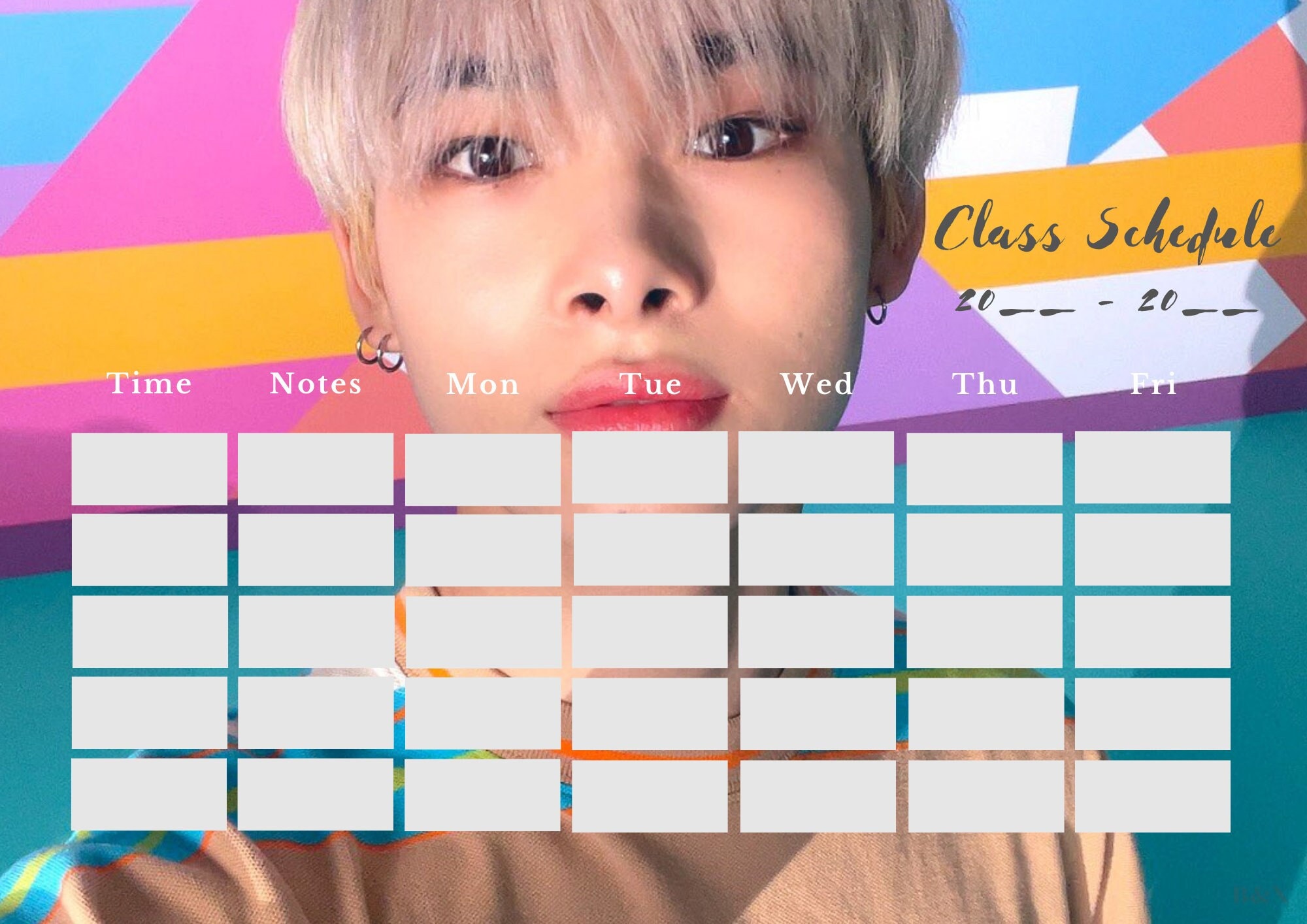 Niki Enhypen Class Schedule. Enhypen Timetable. Downloadable Print