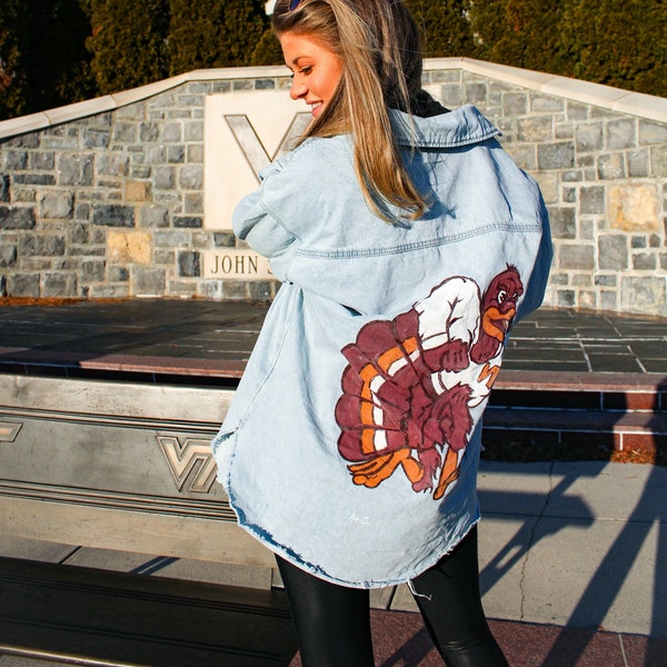 Painted Denim Jacket Etsy