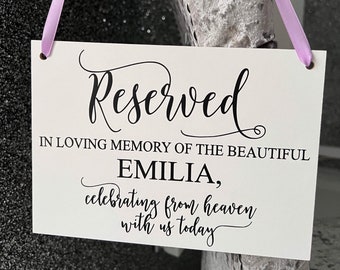 Wooden A5 Wedding Sign/Personalised/Memorial/Memory/Reserved Seat/Watching From Heaven/Remembrance/Looking Over Us