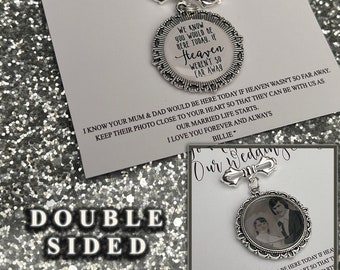 personalized Groom Lapel Photo Pin  Double Sided Picture Charms - Wedding Boutonniere Photo Pendant Memorial Pin In Memory Pendant