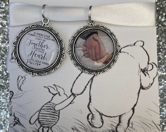 Winnie The Pooh Wedding Bride Bouquet Memory Charm/Classic Pooh Bear Gift/Keep Me In Your Heart/Keepsake/Memorial/Photo Keepsake/Piglet/Wife