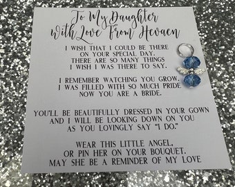 Bouquet Angel Charm/Gift For Bride/For her/Heaven/Wedding Gift/Memory/Remembrance/Loved One/Missing You As I Walk Down The Aisle/Bag Charm