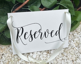 Reserved Signs for Wedding Chairs or Church Pews " Reserved " | Event Seating