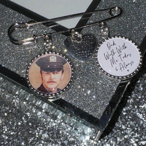 Personalised Memorial Photo Charm/Gift/Groom/For Him/Heaven/Son/Father/Wedding Gift/Memory/Remembrance/Loved One/Walk With Me Today & Always