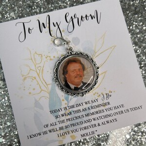 Bouquet Charm For Bride, Memorial Pin, Groom Boutonniere, Bridal...