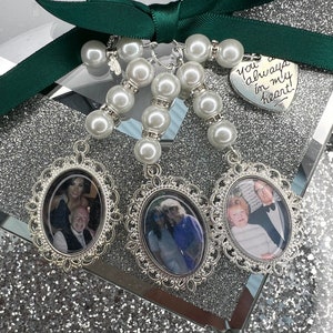 Personalised Memory Photo Flower Bouquet Charm photo charm Memorial/Remembrance/Walk With Me Today & Always/Bride/Wedding/Keepsake/Locket/