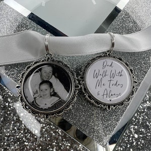 Spaziergang mit mir heute & immer Papa/Mum/Brautstrauß Charme/Hochzeit/Braut/Himmel/Blumen Charme/personalisiert/Denkmal/Erinnerung/Foto Hochzeitscharme