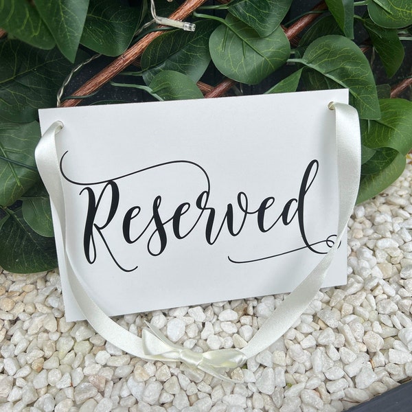 Reserved Signs for Wedding Chairs or Church Pews " Reserved " | Event Seating