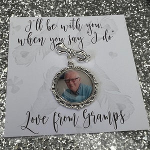 Personalised Memorial Photo Bow Charm/Gift For Groom/For her/Heaven/Bride/Wedding Gift/Memory/Remembrance/Walking You Down The Aisle/I Do