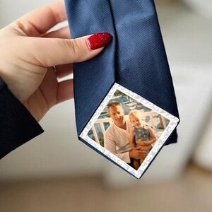 Personalised Photo Tie Label/Dad/Suit Label/Tie Patch/Tie patch/Father of the Bride Groom Gift/Thank You Label/Iron On/Wedding Tie Insert
