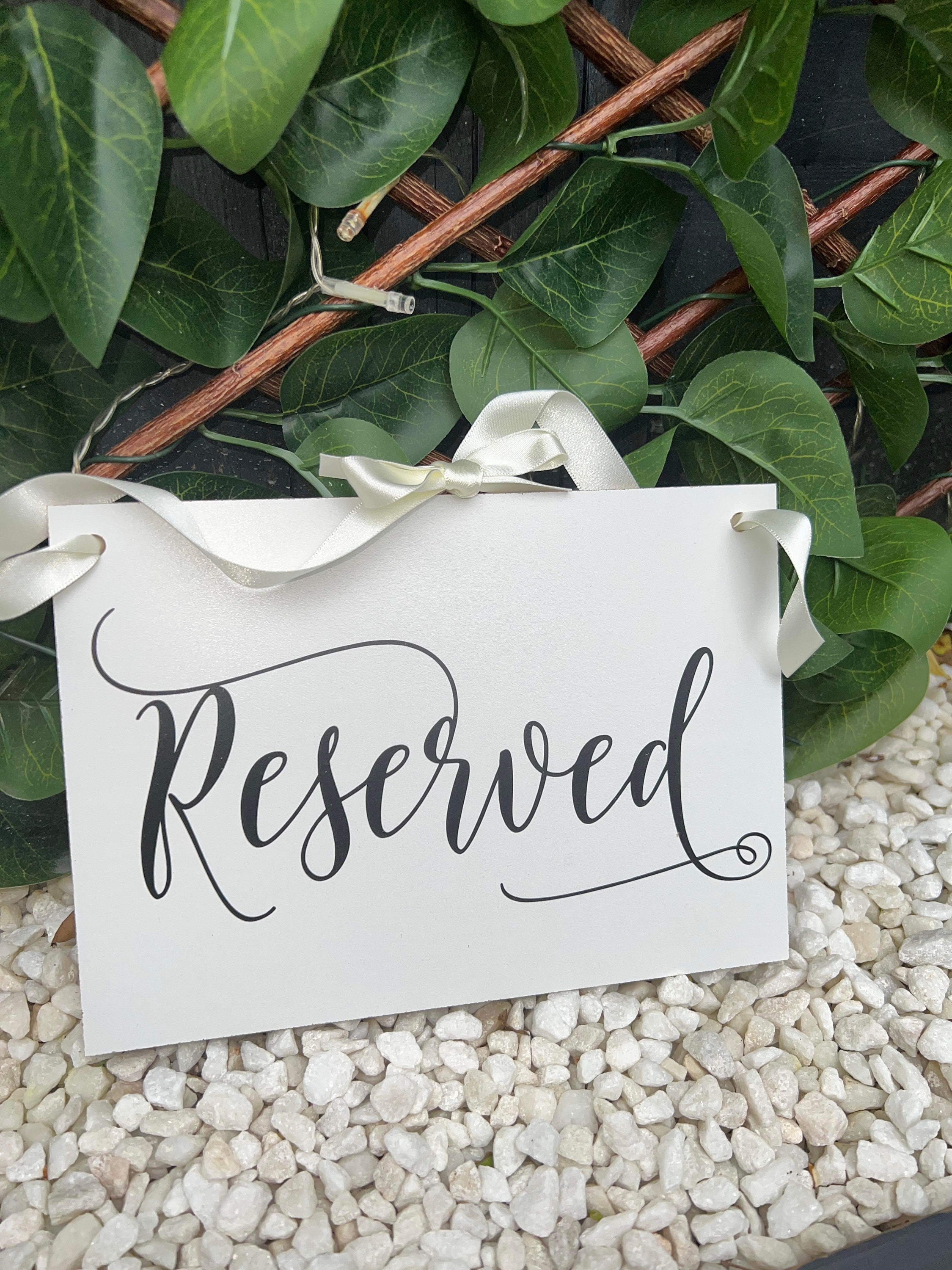 Vip Event Resevered Signage Reserved Signs for Wedding Chairs or Church Pews