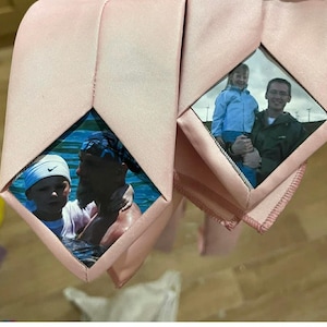 DIY Bügelbild Krawattenaufnäher - Personalisiertes Foto oder individuelle Nachricht - Hochzeit, Geschenk oder Andenken