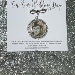Personalised Memorial Photo Bow Charm/Gift For Groom/Him/Heaven/Bride/Wedding Gift/Memory/Remembrance/Loved One/Walking You Down The Aisle image 3