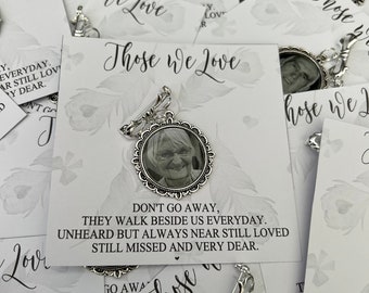 Personalised Memorial Photo Bow Charm/Gift For Groom/Him/Heaven/Bride/Wedding Gift/Memory/Remembrance/Loved One/Bereavement sympathy gift