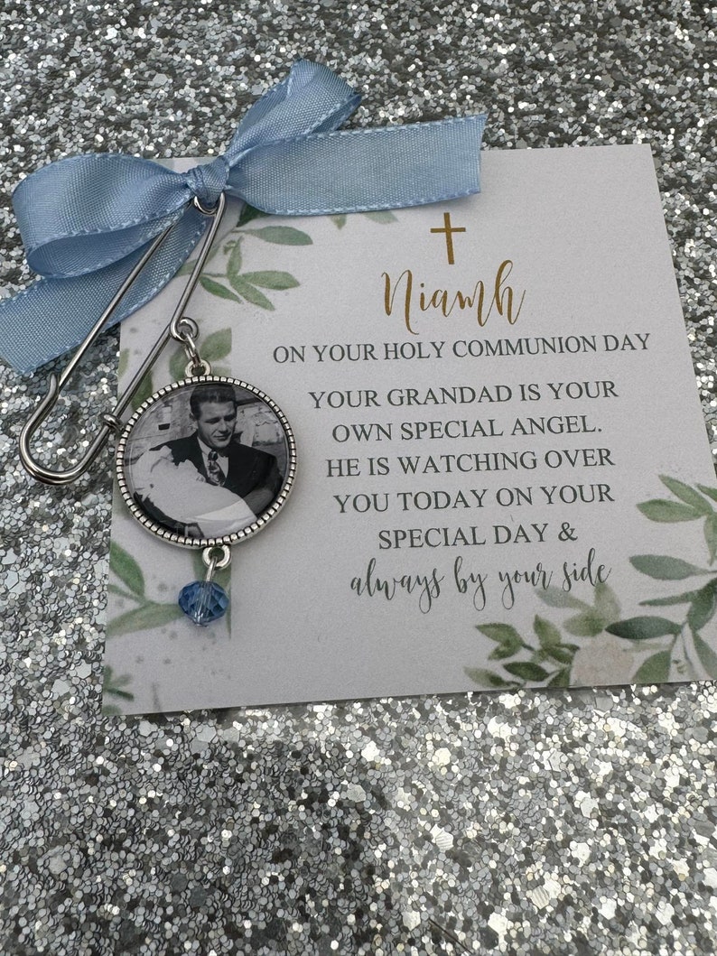 First Communion Brooch First 1st Holy Communion Personalised Photo Kilt Pin Charm Brooch/holy ...