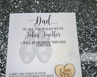 Card to Your Dad, Father of the Bride Cards, Of All The Walks, Card from Daughter, Father of Bride Card, Wedding Card