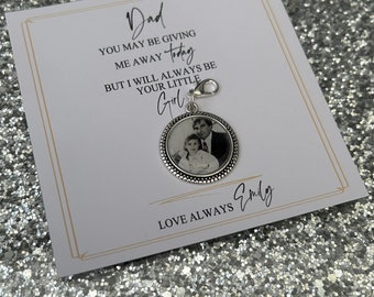 Dad I Will Always Be Your Little Girl/Photo Lapel/To My Dad Card/Card For Dad/Wedding Day/Father Of The Bride Gift/Father Of The Groom Charm