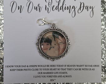 Personalised Memorial Photo Charm/Gift For Groom/Lobster/Heaven/Bride/Wedding Gift/Memory/Remembrance/Loved One/Walking You Down The Aisle