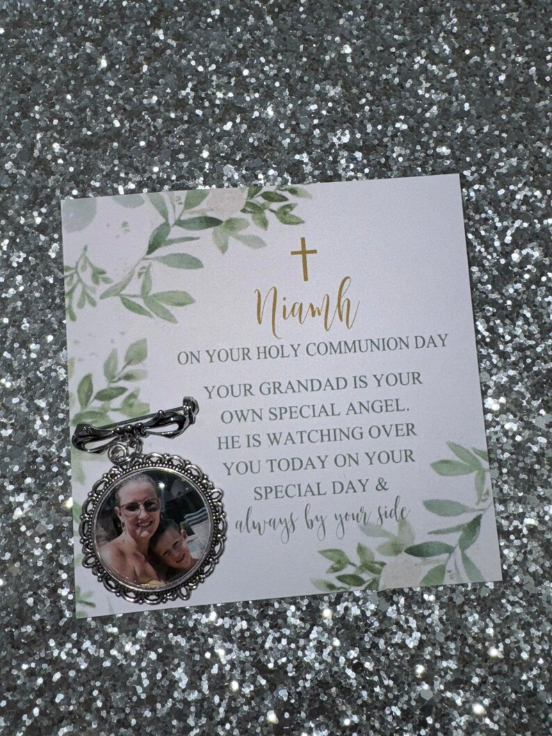 First Communion Brooch First 1st Holy Communion Personalised Photo Bow Charm Brooch Pin/holy ...