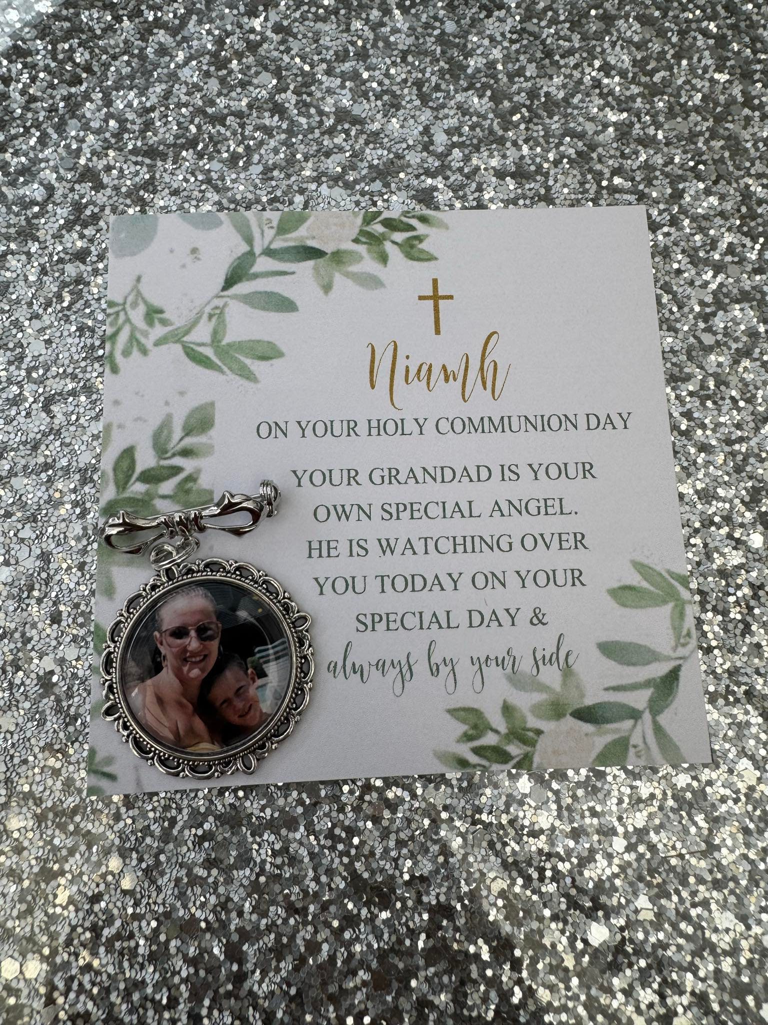 First Communion Brooch First 1st Holy Communion Personalised Photo Bow Charm Brooch Pin/holy ...