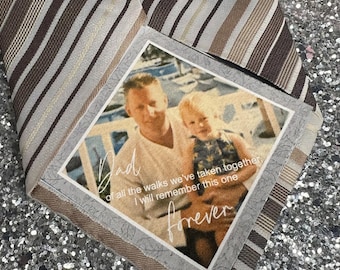 Personalised Photo Tie Label/Dad/Suit Label/Tie Patch/Tie patch/Father of the Bride Groom Gift/Thank You Label/Iron On/Wedding Tie Insert